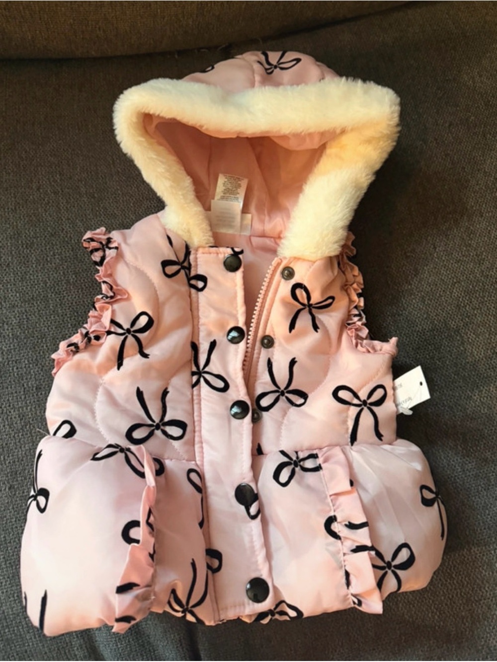 Bow puffy vest 9m